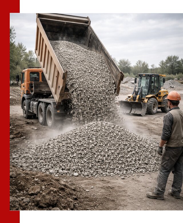 Доставка щебня в Туле крупными и мелкими фракциями