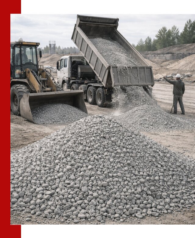 Доставка известнякового щебня фр. 5–20 в Туле