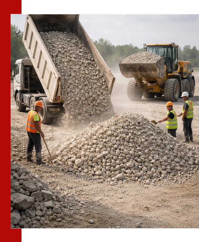 Доставка известнякового щебня фр. 40-70 в Туле
