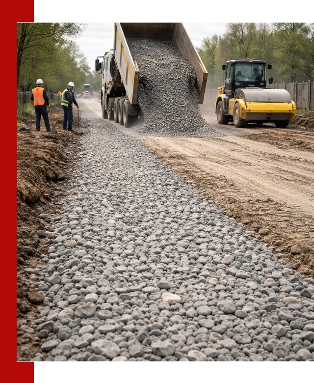 Доставка щебня для отсыпки дорог в Туле высокого качества