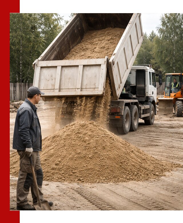 Доставка и продажа песка с разгрузкой в Туле