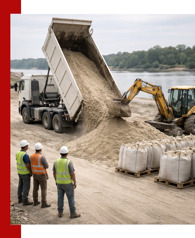 Доставка речного песка в Туле самосвалами и погрузкой