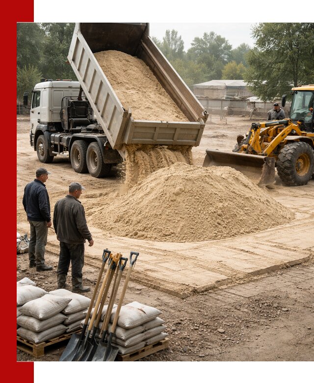 Доставка мытого песка в Туле с самосвалами по выгодной цене