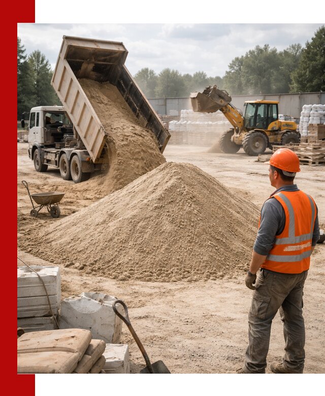 Доставка строительного песка с самосвалом в Туле