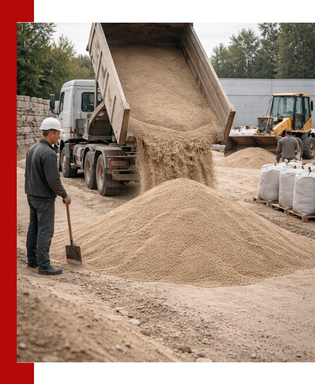 Кварцевый песок фракция 0–3 мм с доставкой в Туле