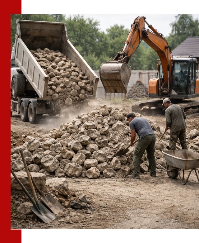 Доставка и разгрузка бутового камня в Туле