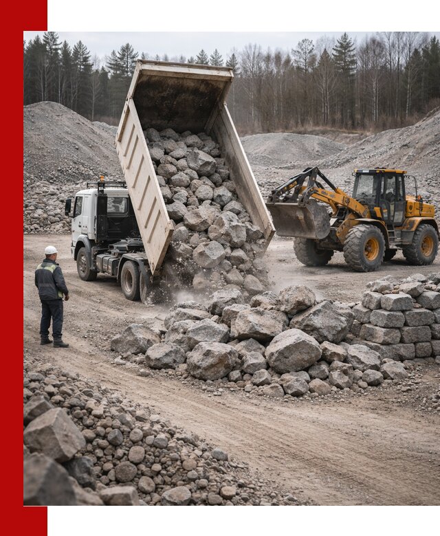 Доставка и продажа бутового гранитного камня в Туле