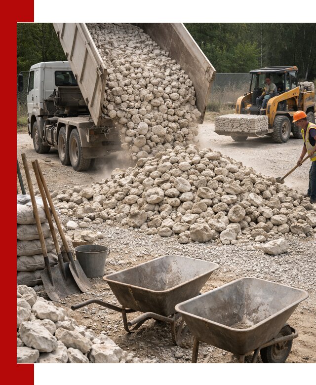 Доставка и продажа бутового известнякового камня в Туле