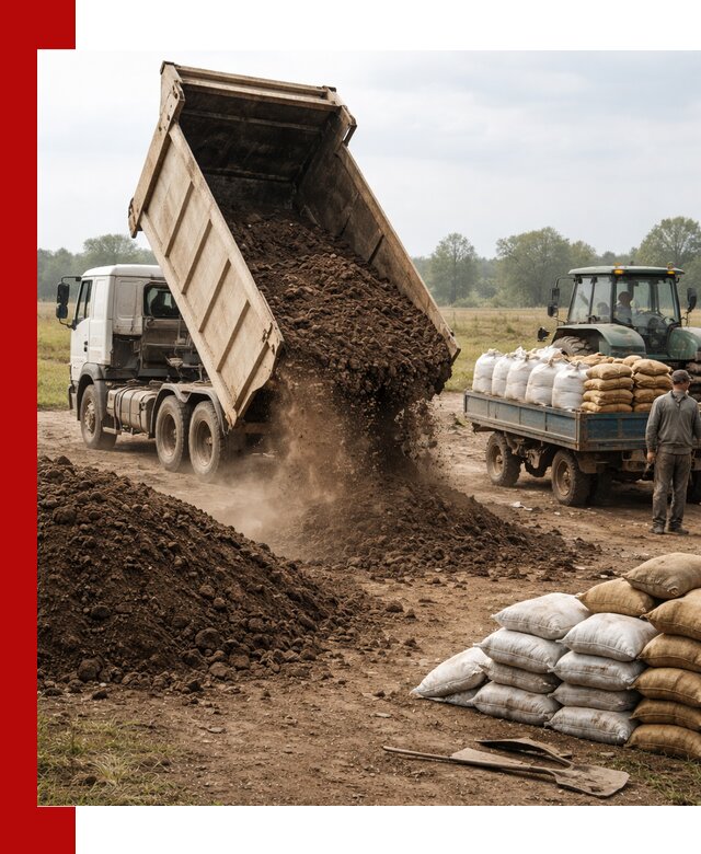 Доставка грунта и удобрений оптом в Туле для сельхоз и строительства
